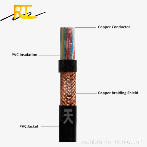 RVVP 2 núcleos Cable de control eléctrico ZR-KVVRP protegido